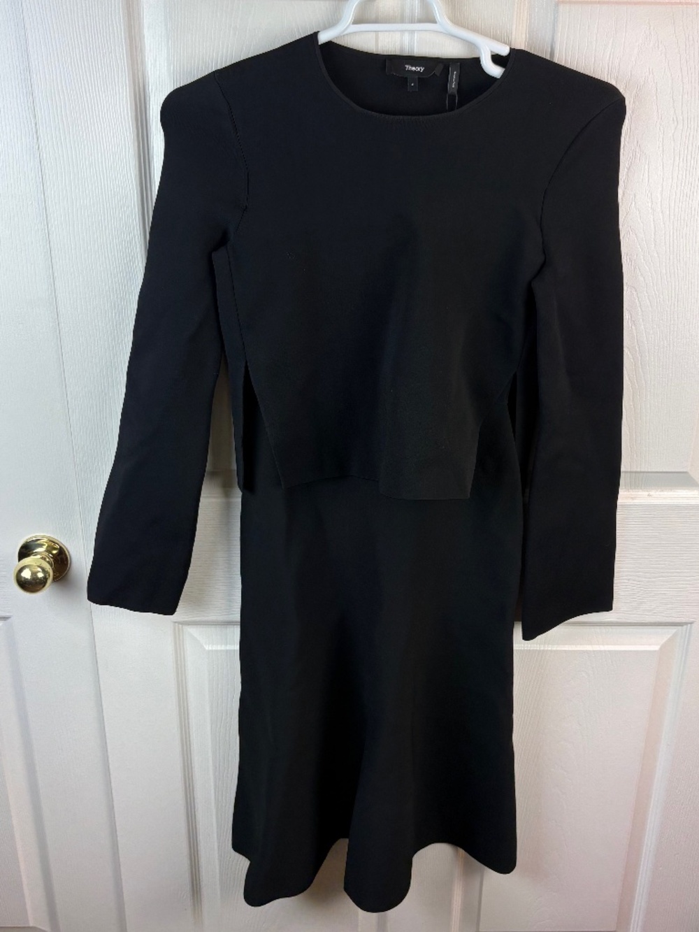 Theory Two Layer Compact Crepe Black Dress